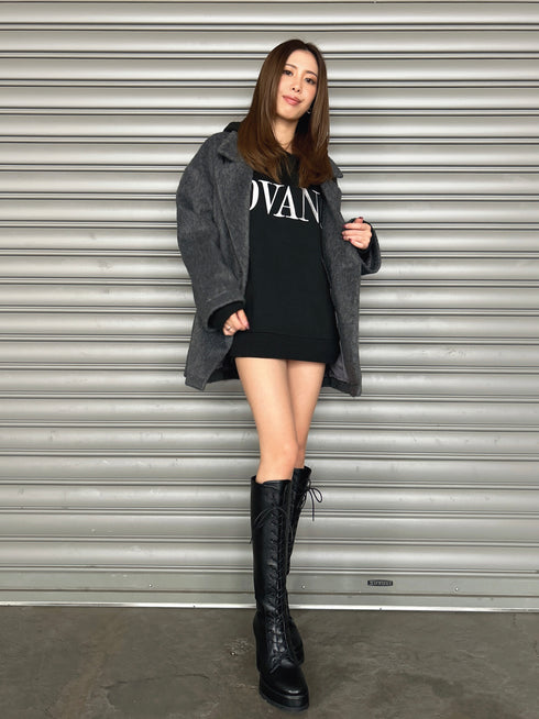 シャギーダブルミドル丈コート